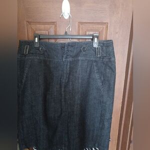 Classic Black Denim Skirt